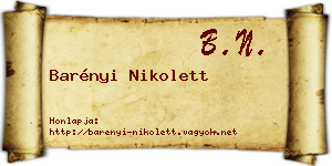 Barényi Nikolett névjegykártya