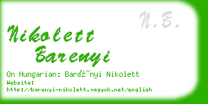 nikolett barenyi business card